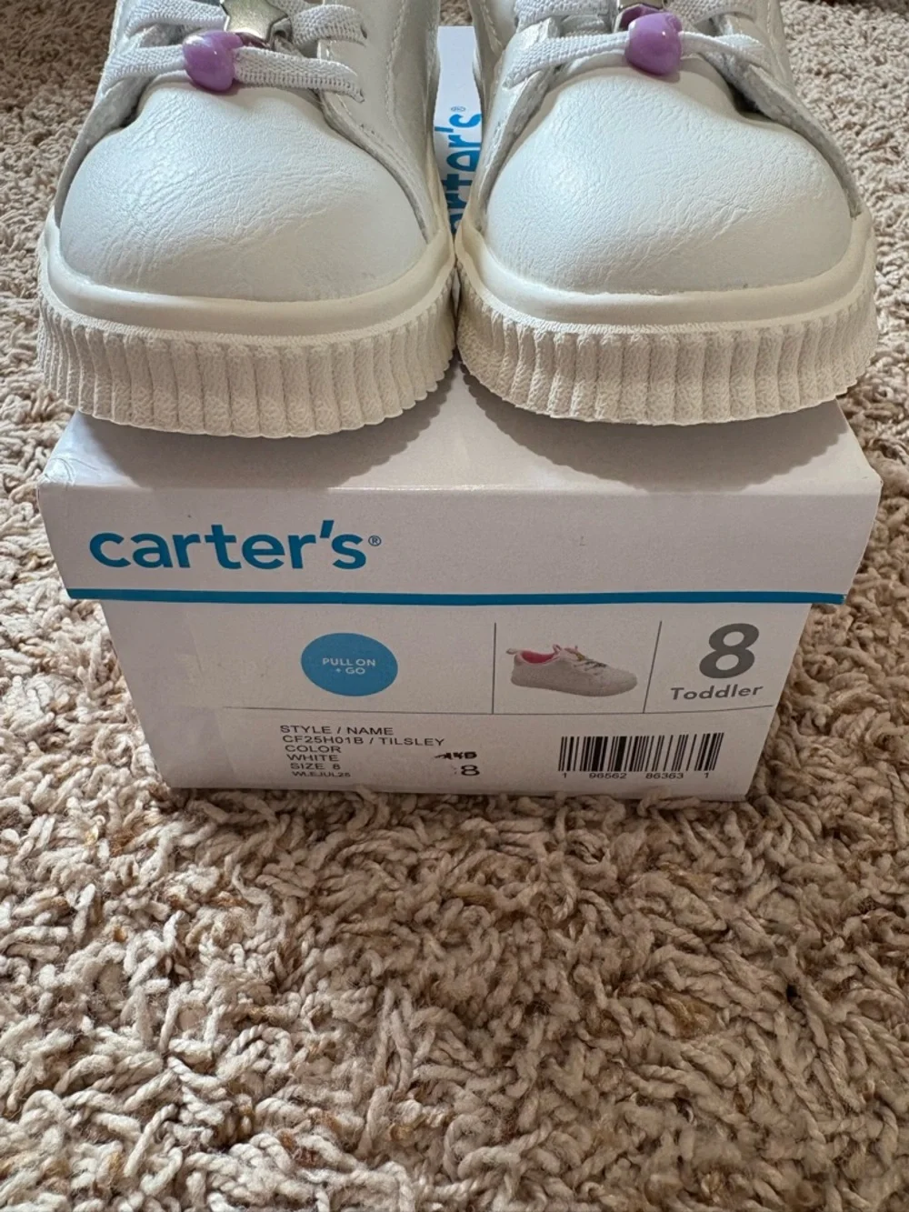 Carter's Charm Casual Sneakers Toddler Girls size 8 NEW IN BOX!!